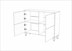 Комод Ливерпуль, белый/бетон светлый